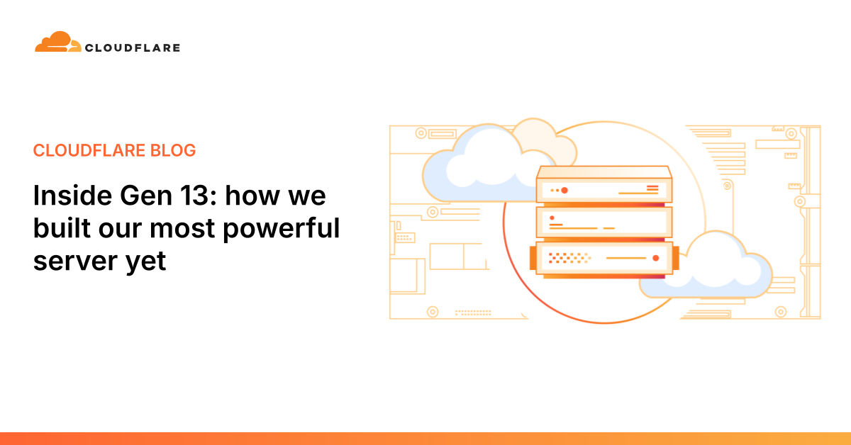 Diagram of Cloudflare Gen 13 server with AMD EPYC 9965 processor and specs