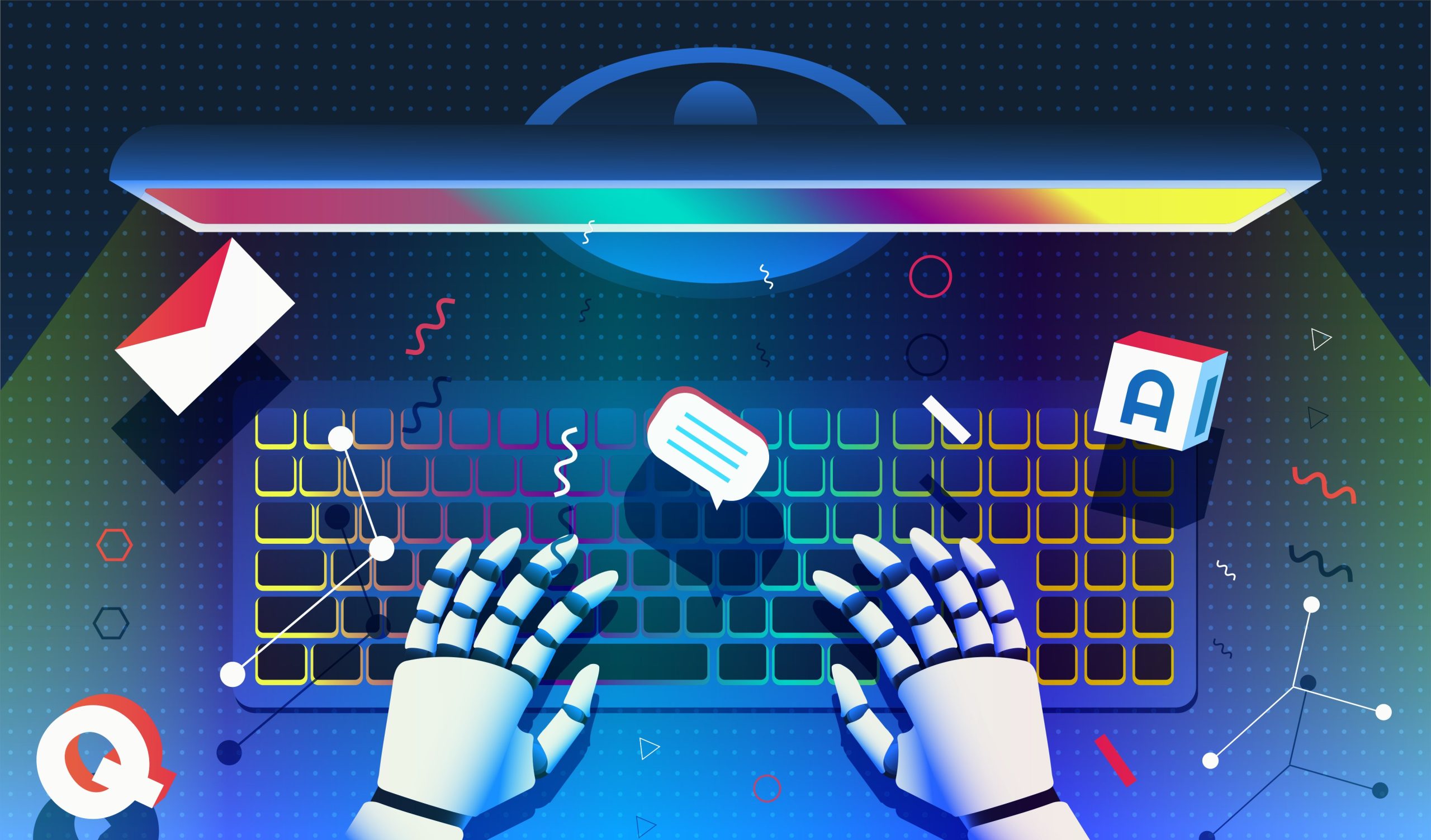 A developer looking thoughtfully at lines of code on a screen, with subtle AI-like graphical elements overlayed.