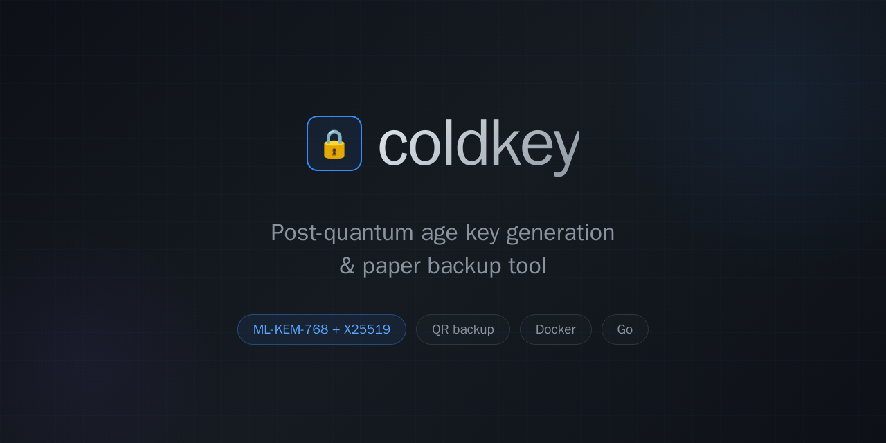 Screenshot of Coldkey's generated HTML paper backup showing QR codes and recovery instructions.