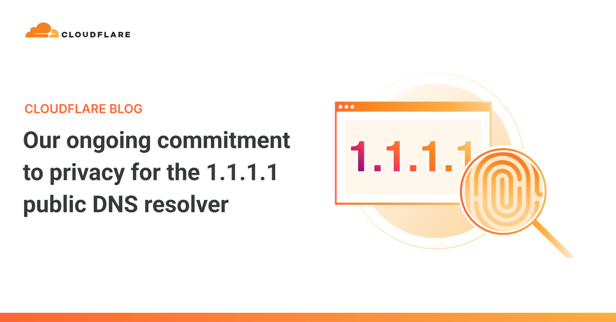 Cloudflare 1.1.1.1 DNS resolver privacy audit report graphic with lock icon