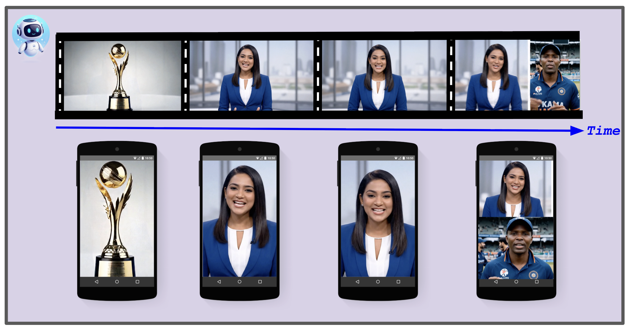Diagram illustrating Glance's AI video clipping and reframing pipeline architecture.